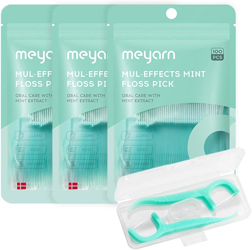 meyarn 30PCS PLA Dental Floss Picks for Teeth Sustainable Flossers with Tooth Pick Flossers for Adults and Kids- Plaque Remover for Fresh Teeth Cleaning