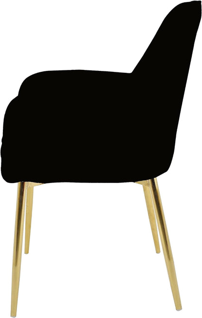 Velvet Dining Chair with Gold Legs and Soft Seat - Armchair Stylish Comfort for Your Dining and Living Space (Beige)