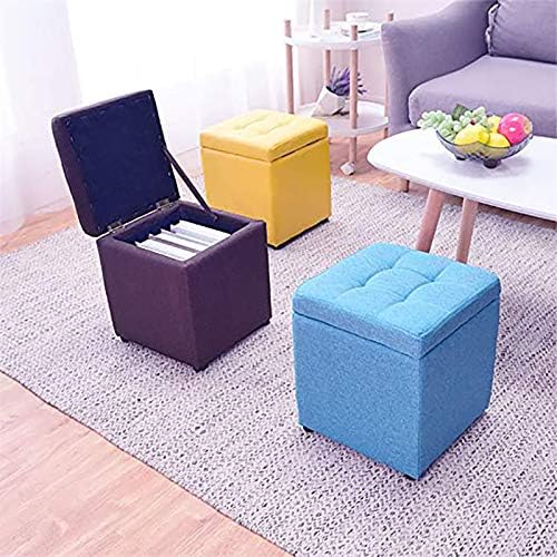 Nubeats Foot Stool Rest Ottoman Storage Boxes Rectangle Stools Chair Living Room Bedroom Vintage Seat Stool Pouffe Chair (Black-70 * 30 * 35cm, Rectangle)