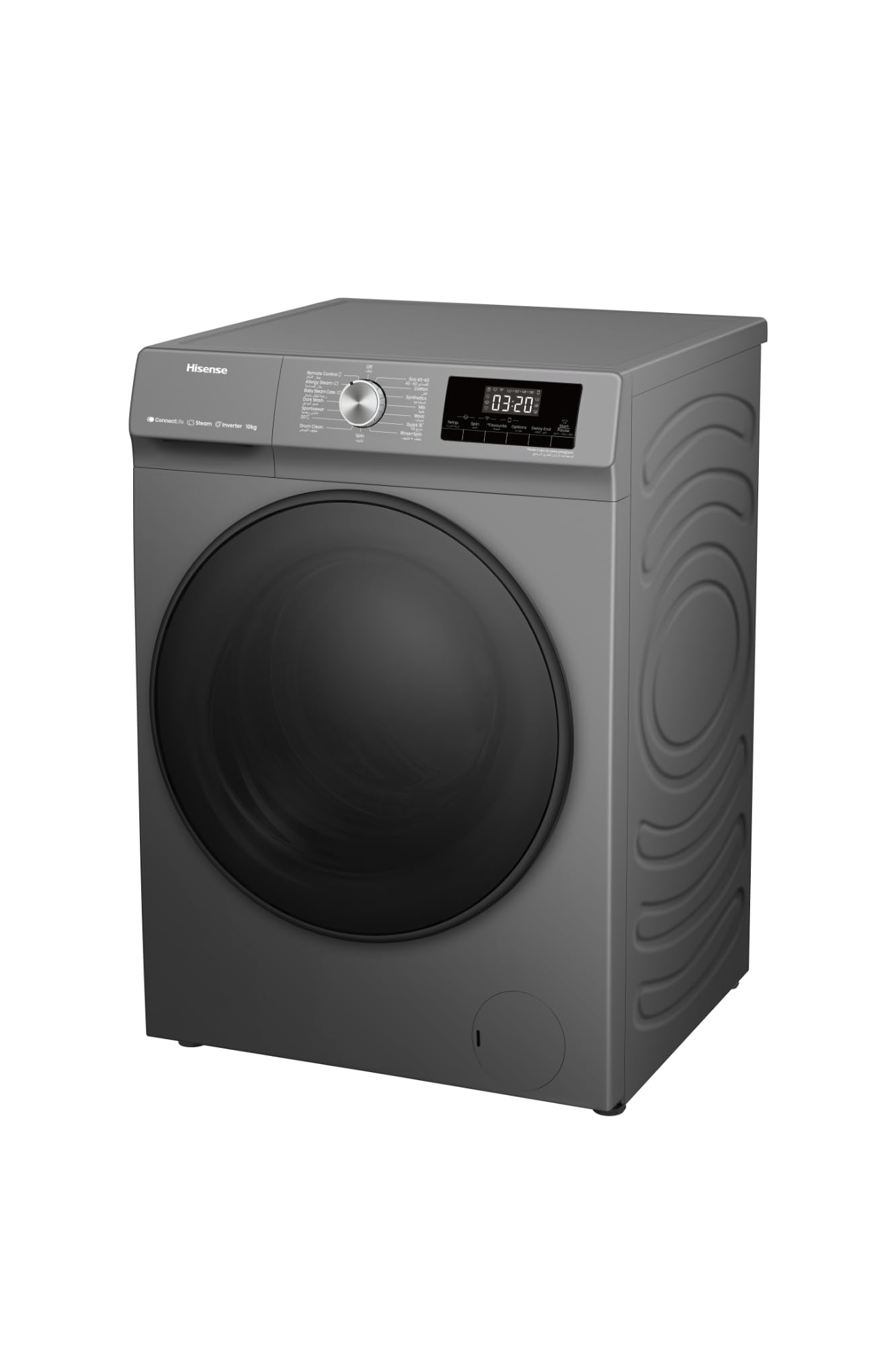 Hisense WFQA1014EVJMWT 10 Kg Front Load Washing Machine with Inverter Motor, Smart Wifi Connectivity, 1400 RPM, Titanium Grey, 1 Year Warranty