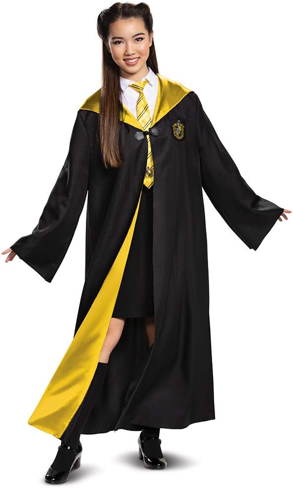 DISGUISE Harry Potter Robe, Deluxe Wizarding World Hogwarts House Themed Robes for Adults, Movie Quality Dress Up Costume Accessory, Black