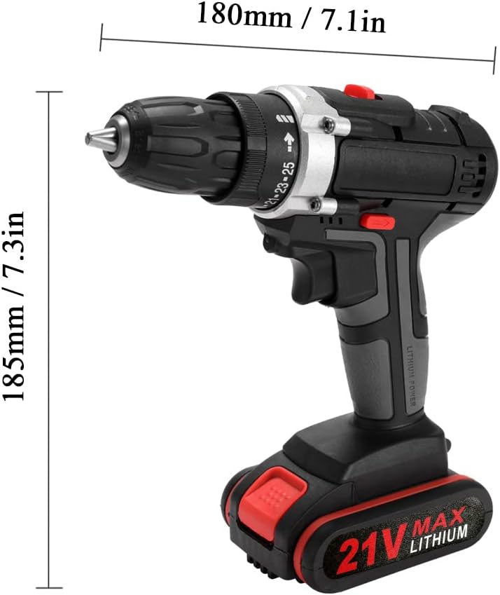 21V Multifunctional Electric Impact Cordless Drill High-power Lithium Battery Wireless Rechargeable Hand Drills Home DIY Electric Power Tools