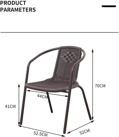 Vital Garden Dining Set 3 Piece (2 Chair and 1 Table) Outdoor Furniture Patio Dining Table and Chair Balcony Dinner Table Dinner Chair Poly Rattan Anthracite & Grey (‎VI-DNS-01)