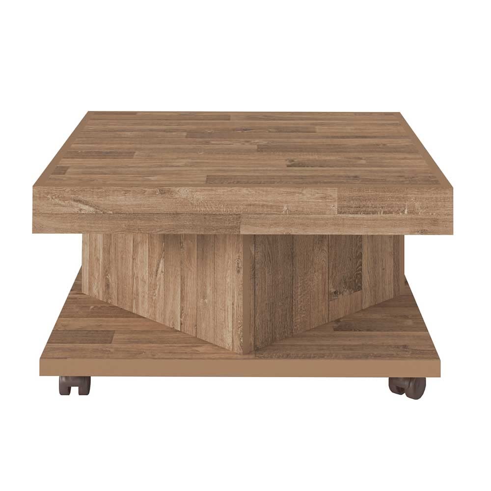 Artely Saara Coffee Table, Walnut Brown with Black - W 63 cm x D 63 cm x H 33.5 cm