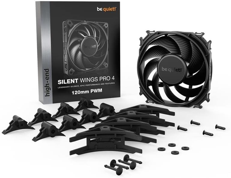 Be Quiet! BL097 Silent Wings 4 140mm PWM high-Speed, 1900 RPM, Premium Cooling Fan, 4-Pin - Black