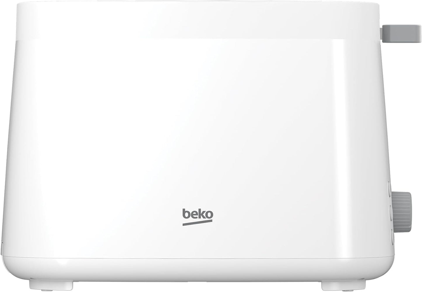 Beko TAM4220W Toaster, 800W, 2 Slice Capacity, High lift function, Retractable crumb tray, 6 browning levels, Defrost function, Reheating function - Creamy White