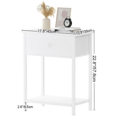 KAI-ROAD White Nightstand with Drawer, Small Night Stand with Shelf Storage End Table for Bedroom, Dorm, Modern Bedside Tables