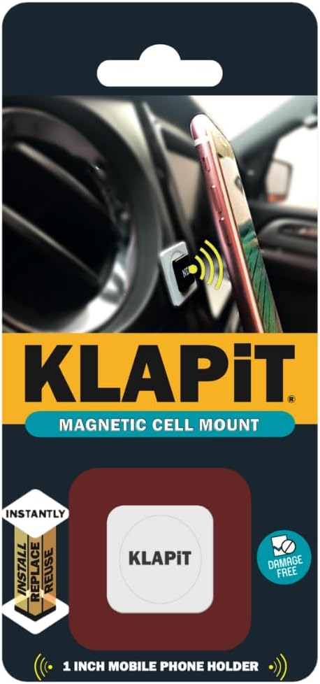 KLAPiT CELLMOUNT - Ultra-Compact Magnetic Mobile Phone Holder – The Versatile 1x1 Inch Solution for Cars, Desks, Beds, and More