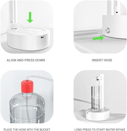 VERSENT Portable Electric Mini Drinking Water Pump, Rechargeable Water Dispenser with Hose and USB Cable