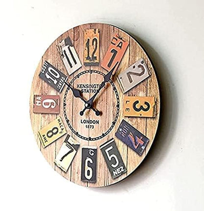 ORiTi Retro Ancient Real Wood Clock Europe Style Home Decoration Digital Wall Clocks