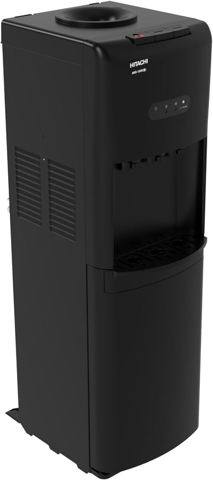 HITACHI Water Dispenser, Top Loading, Hot Cold and Ambient Temperature, Japanese Quality Floor Standing Water Cooler, Child Safety lock, Best for Home, Office-Pantry, Black, HWD15000B (2023 Model)