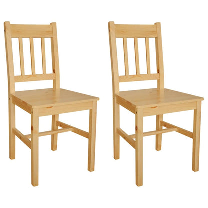 vidaXL Dining Room Chairs, Set of 2, Dining Room Chairs with Backrest, Dining Chair, Kitchen Chair for Dining Room, Kitchen, Wooden Chair, Pine Wood