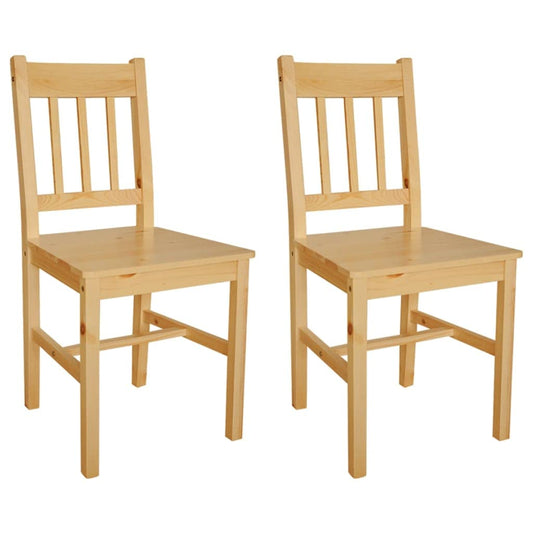 vidaXL Dining Room Chairs, Set of 2, Dining Room Chairs with Backrest, Dining Chair, Kitchen Chair for Dining Room, Kitchen, Wooden Chair, Pine Wood