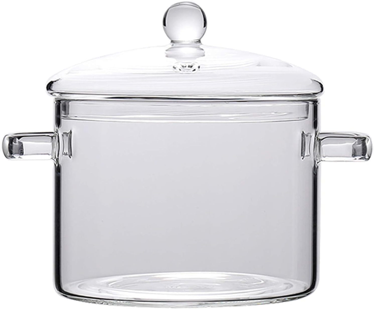 Clear Glass Cooking Pot Glass Saucepan Glass Cooking Pot Glass Saucepan With Cover - Heat-Resistant Thick Glass Cookware Set Clear Stovetop Cooking Pot - Safe For Pasta Noodle,Soup,Milk(1200ML,1500ML)