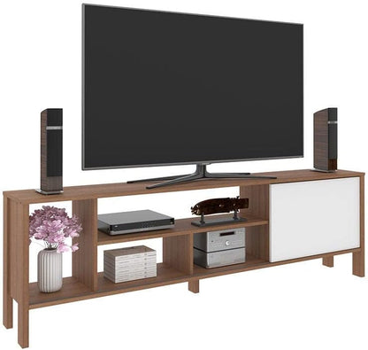 Danube Home Cedro TV Cabinet For Up To 70 Inches TV I Entertainment Modern Design Wall Unit Furniture I Wooden TV Stand For Living Room, Bedroom | TV Rack L183xW30xH56 cm - Almond/White