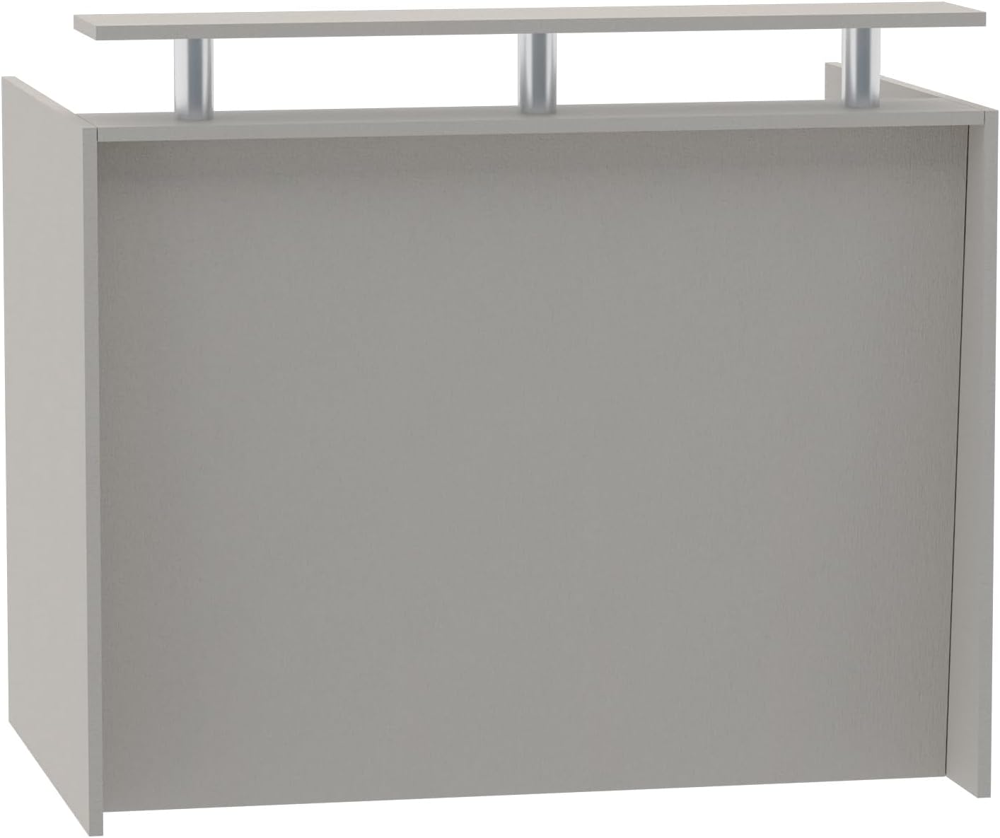 Mahmayi REC-2 Designer Reception Desk For Office Space, Front Office Desk (White-Coco Bolo)