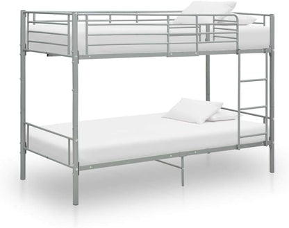 vidaXL Bunk Bed Grey Metal 90x200 cm