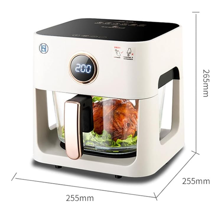 Air Fryer 6L Glass with Touch Screen, Self Timer, and 8 Cooking Presets Transparent Dishwasher-Safe XL Air Fryers 4.2L Basket Size - OSH ®