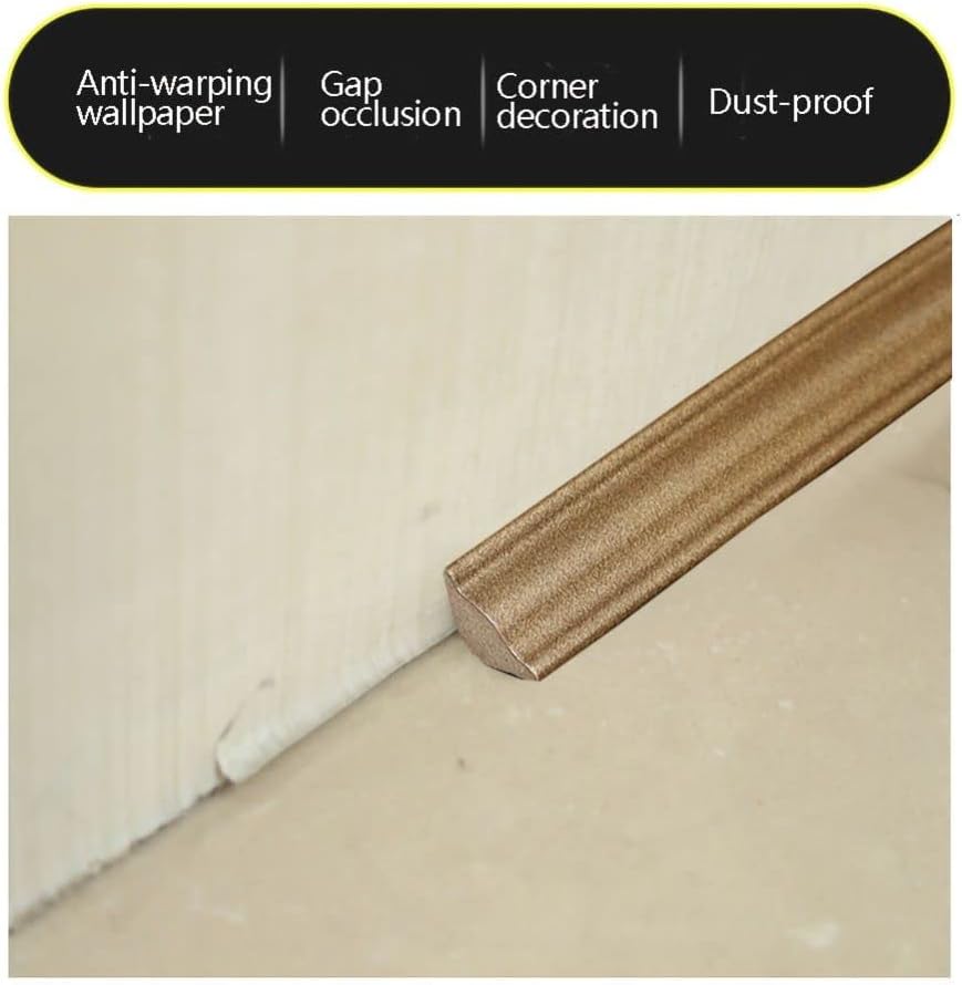 PVC Quadrant Trim,Skirting Board,Moulding Trim,Plastic Wall Corner Decoration Edging Strip Self Adhesive,Caulk Strip,Laminate Beading Anti-Mold Skirting Board,(5 Meters Long,27mm*20mm)