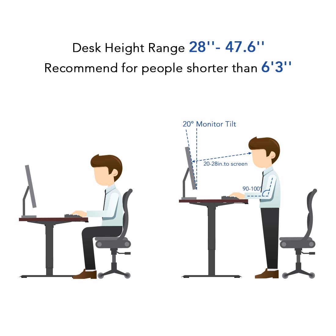 Flexispot EN1 Height Adjustable Standing Desk with Memory Height Adjustable Whole-Piece Desk Top (55x28, Black Frame + White Top)