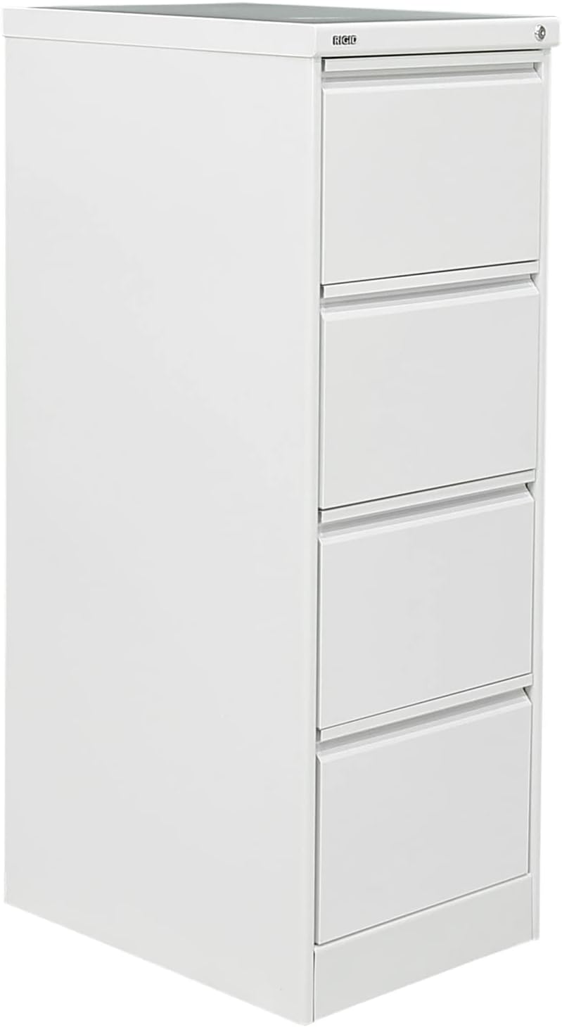 RIGID Steel Vertical Filing Cabinet Large Storage steel Cabinet, Metal Portable Cabinet with 4 Drawers for Legal Size (Grey)