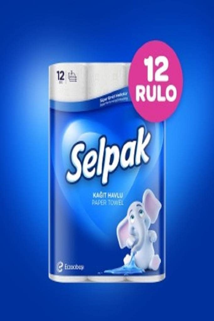 Selpak 3 Ply Kitchen Paper Towel 12 Rolls 80 Sheets