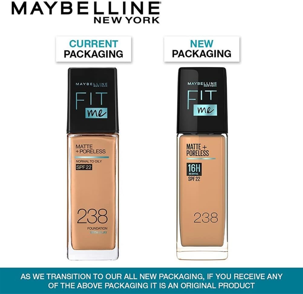 Maybelline New York Fit Me Matte+Poreless Liquid Foundation, 340 Cappuccino, 30 ml