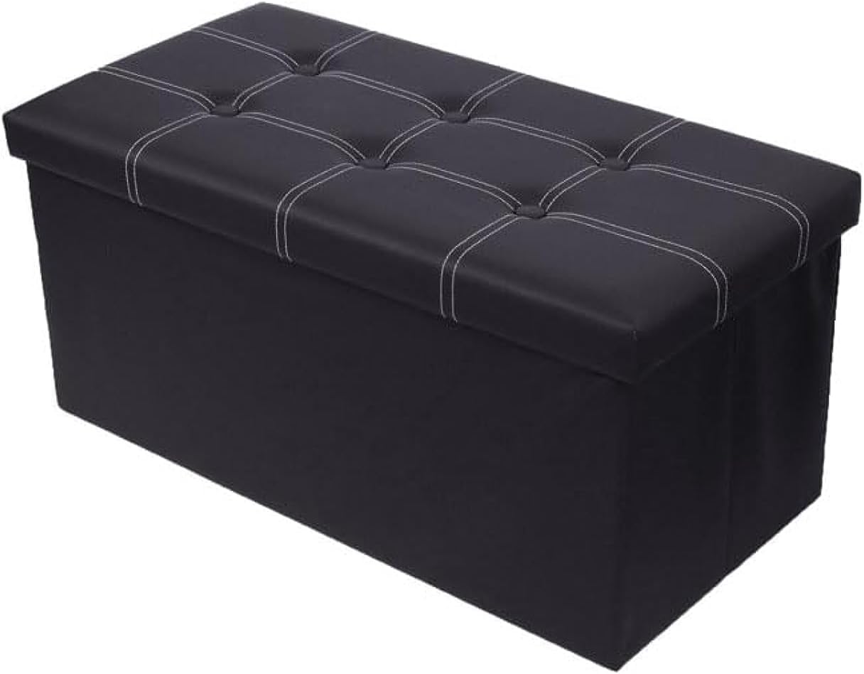 Packingoutlet Thickened Linen Storage Ottoman Bench, 76x38x38cm