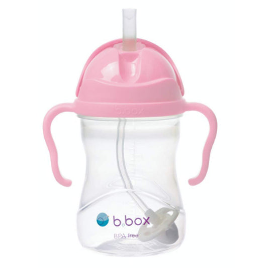 b.box Sippy Cup with Fliptop Weighted Straw, Drink from Any Angle | Spill Proof, Leak Proof & Easy Grip | BPA Free & Dishwasher Safe | Babies & Toddlers (Cherry Blossom 240ml)