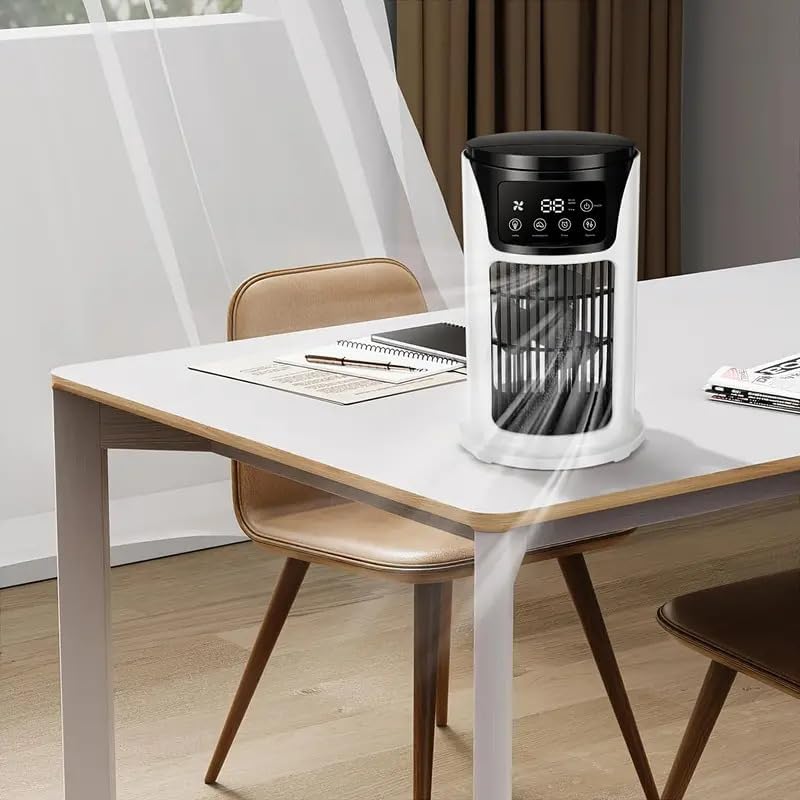 NEX.AI Air Conditioner Humidifier Atmosphere Lamp Fan USB Cooler Air Conditioner, 3-in-1 Function, Essential Cooler For Office And Home Use, USB Portable Air Conditioner USB Fan