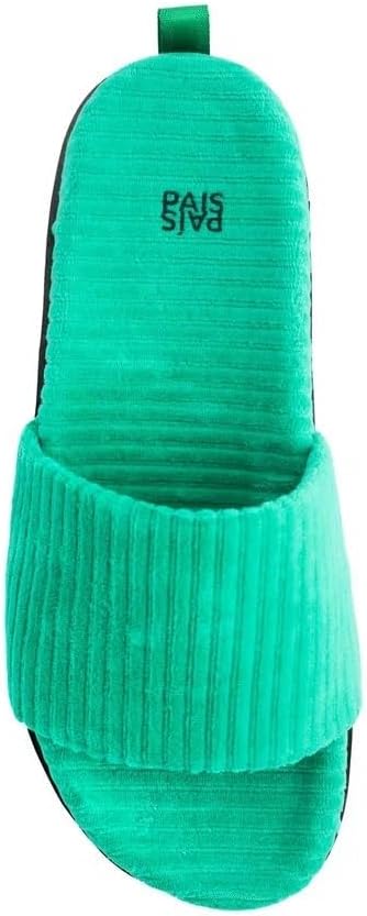 PAIS Women's Platform Slide Clogs, Soft Corduroy - Textile, Green, EU