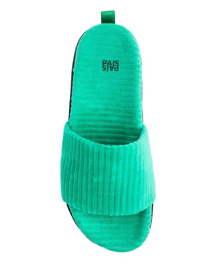 PAIS Women's Platform Slide Clogs, Soft Corduroy - Textile, Green, EU