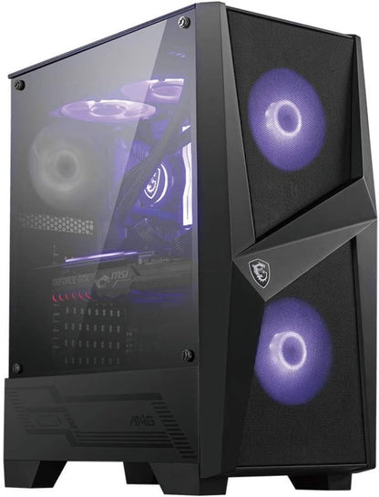 Msi Mag Forge 100R Usb 3.2 Mid Tower Pc Gaming Case With RGB Fan And 4 mm Tempered Glass - Black