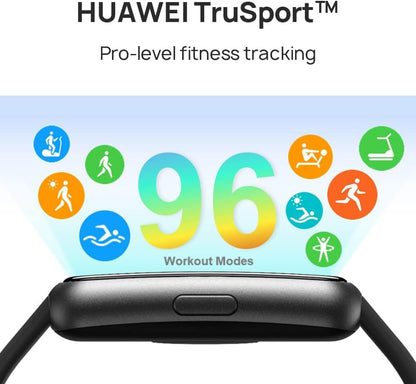 HUAWEI Band 7 Smartwatch Health and Fitness Tracker, Slim bezel-less screen, 2-week battery life, SpO2 Blood Oxygen & Heart Rate monitor, Sleep Tracking, 96 Workout Modes, Graphite Black