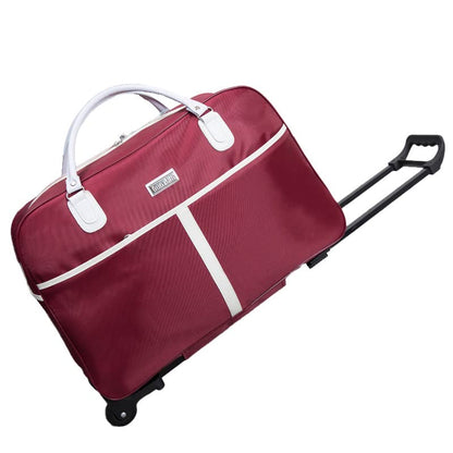 Rolling Duffle Bag with Wheels Expandable Travel Suitcase Duffel Foldable Lightweight Collapsible Trolley Bag Carry On Luggage for Women Men Short Trip Overnight Business Travel