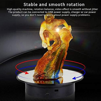 Anecity 360 Degree Electric Motorized Rotating Display Stand (Black Mirror Surface)