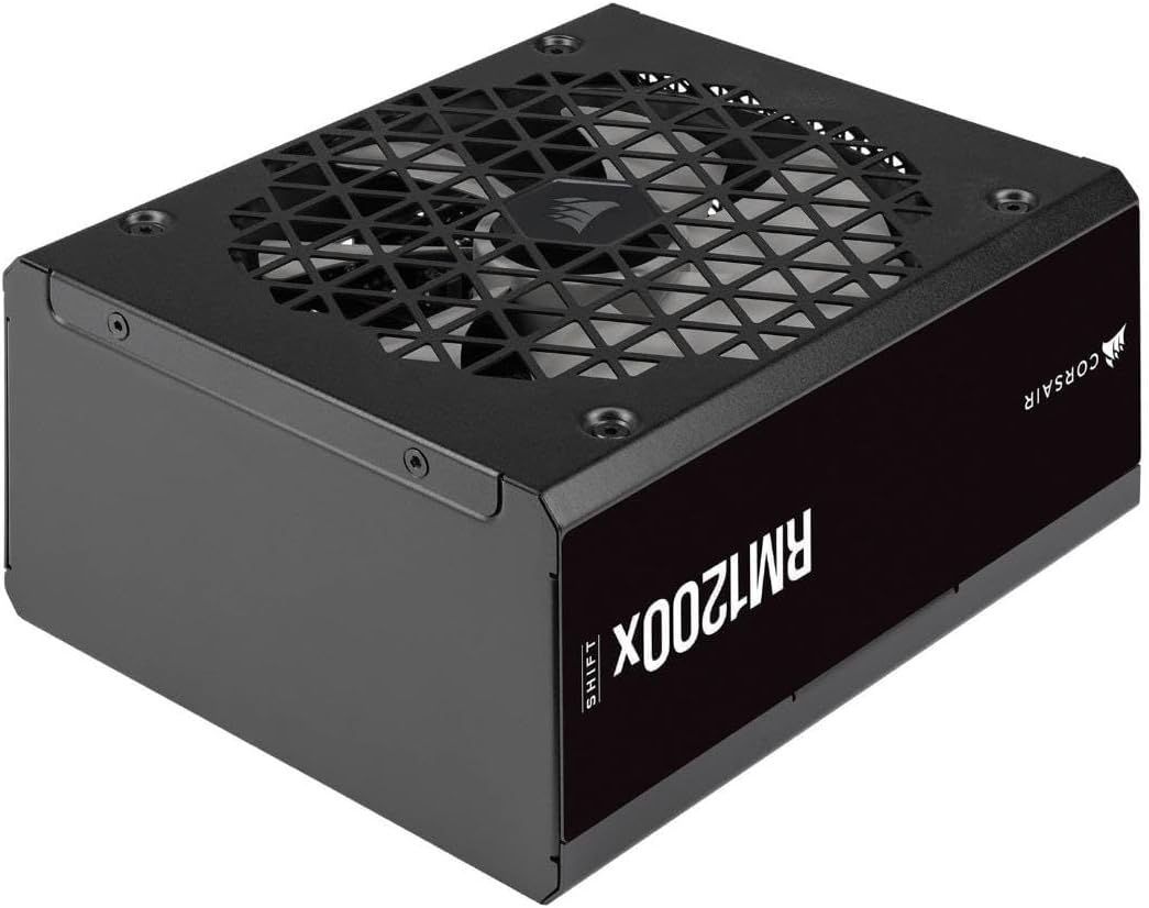 Corsair RM1200x SHIFT Fully Modular ATX Power Supply - Modular Side Interface - ATX 3.0 & PCIe 5.0 Compliant - Zero RPM Fan Mode - 105°C-Rated Capacitors - 80 PLUS Gold Efficiency - Black - CaveHubs