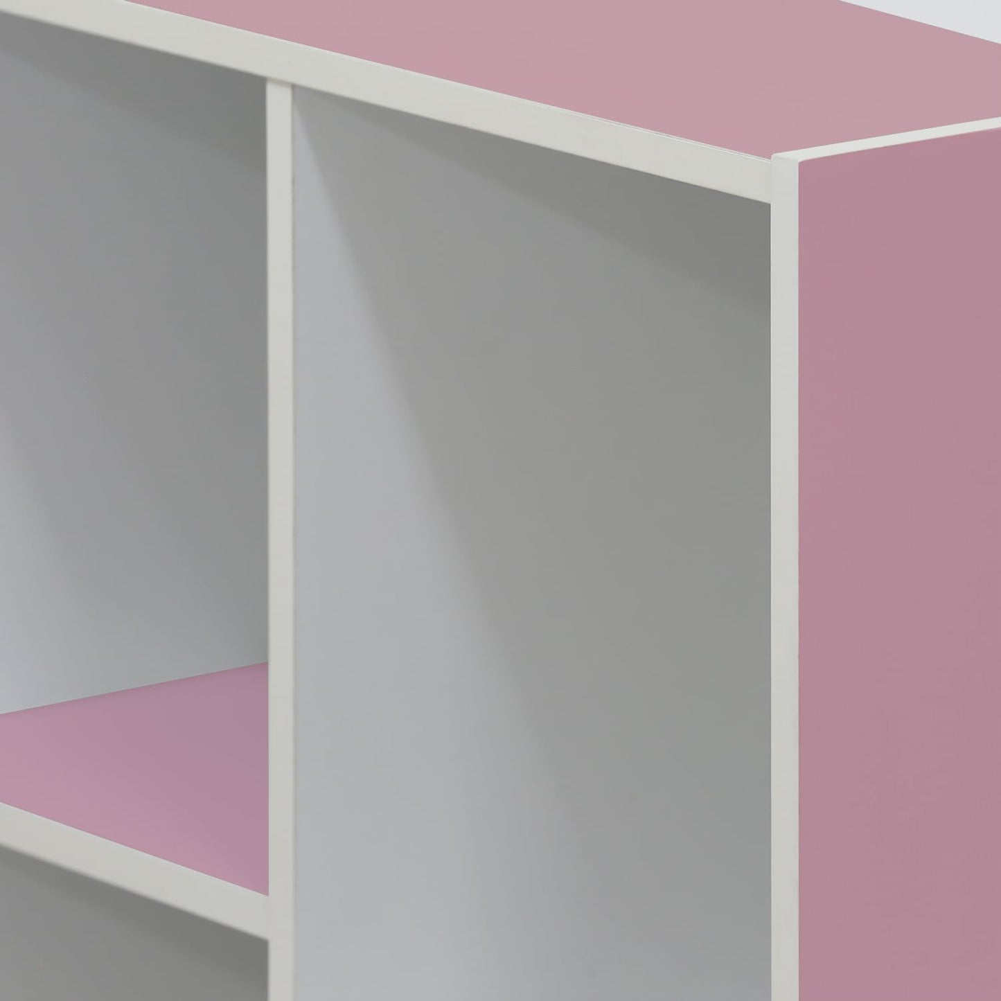 Furinno 5-Tier Reversible Color Open Shelf Bookcase, White/Pink 11055WH/PI