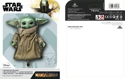 Amscan 4222601 - The Mandalorian Baby Yoda Foil SuperShape Balloon - Brown, 26"