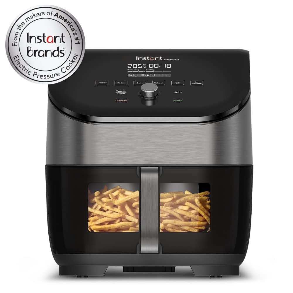 Instant Vortex 5.7L, 1700W Digital Air Fryer Single ClearCook Drawer and 6 Smart Programmes - Air Fry, Bake, Roast, Grill, Dehydrate, Reheat, 2 Years Manufacturer's Warranty