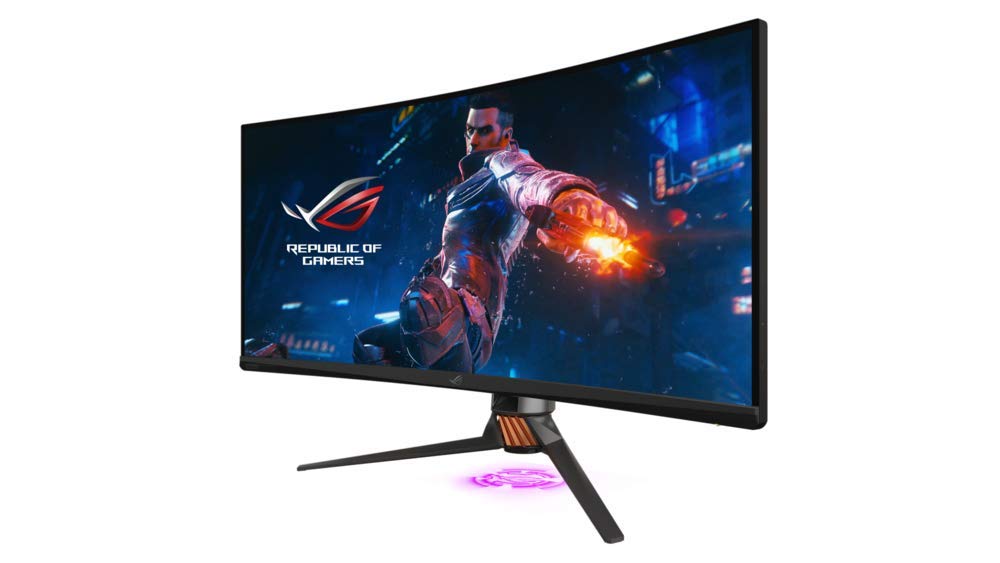 ASUS ROG Swift PG35VQ 35” Curved HDR Gaming Monitor, 200Hz, (3440 x 1440) 2ms, G-SYNC, Ultimate Eye Care, DisplayPort, HDMI, USB, Aura Sync - Black - CaveHubs