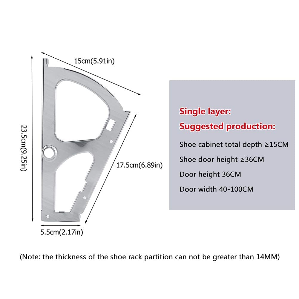 Shoes Drawer Hinge, 2 Pcs Stainless Steel Furniture Cabinet Flip Plate Frame Turning Rack Accessory, Replacement Fittings for Kitchen Living Room Cabinet Flip Frame Hinges Furniture Parts Hardware