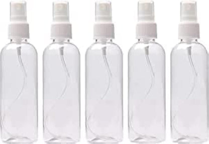 ECVV Plastic Spray Bottles,Plastic Spray Clear Empty Fine Mist Plastic Mini Travel Bottle Set Bottles Refillable Liquid Containers 100ml (3.4oz) (12PACK)