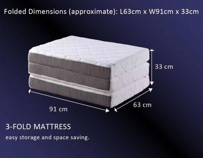 Comfy Folding Semi Medicated Portable White Singal Thick light Weight Mattress.