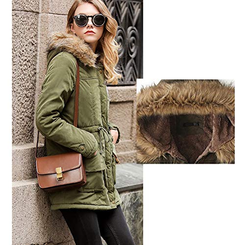 Yudesundo Down Padded Jackets for Women - Parka Winter Wear Overcoat Warm Waist Slim Fit Full Zipped Casual Faux Fur Lined Long Jackets