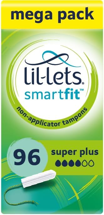 Lil-Lets Non-Applicator Super Plus Tampons X 96 | 6 Packs of 16 | Heavy Flow