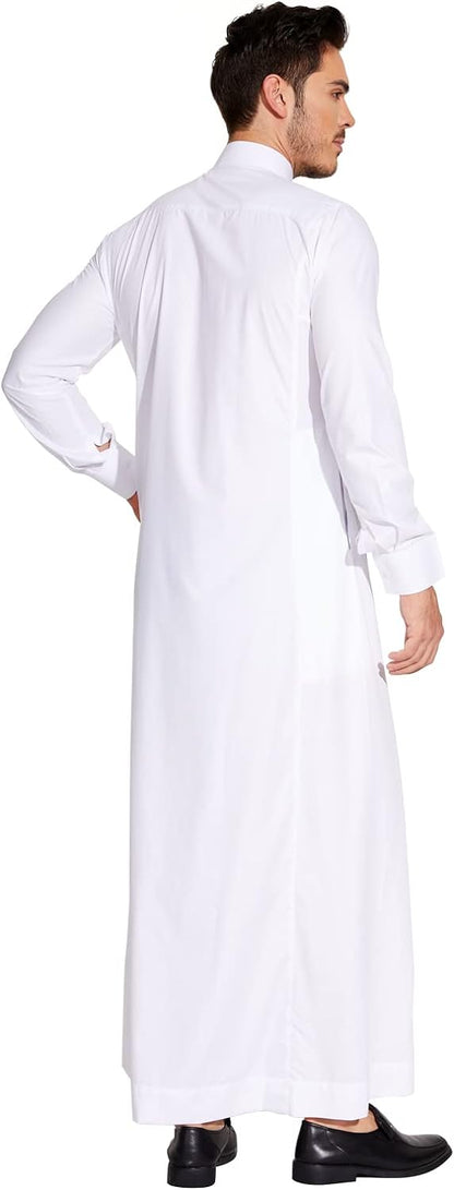 Sabolia Saudi Arabic Thobe Men’s Arab Robe Men’s Muslim Clothes Ramadan Middle East Ethnic Clothes Cuff Sleeve Size 62