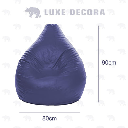 Luxe Decora PVC Bean Bag with Filling (X-Large, Beige)