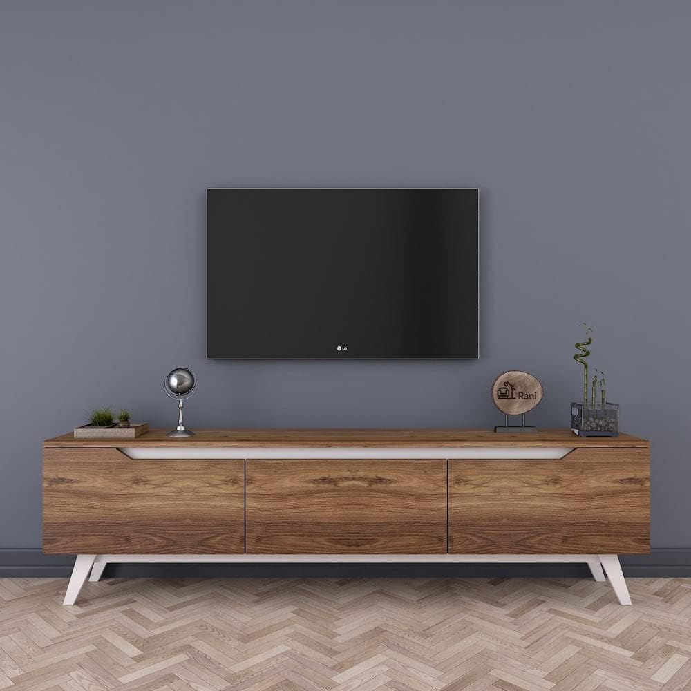 Home Canvas Tv Unit Modern Free Standing Tv Stand 180 cm - Oak