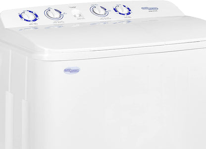 Super General 10 kg Twin-tub Semi-Automatic Washing Machine, White, efficient Top-Load Washer with Low noise gear box, Spin-Dry, SGW-1056-N, 84 x 49 x 92 cm, 1 Year Warranty